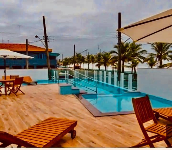 Mongagua Com Vista Para O Mar Pe Na Areia Ngoại thất bức ảnh